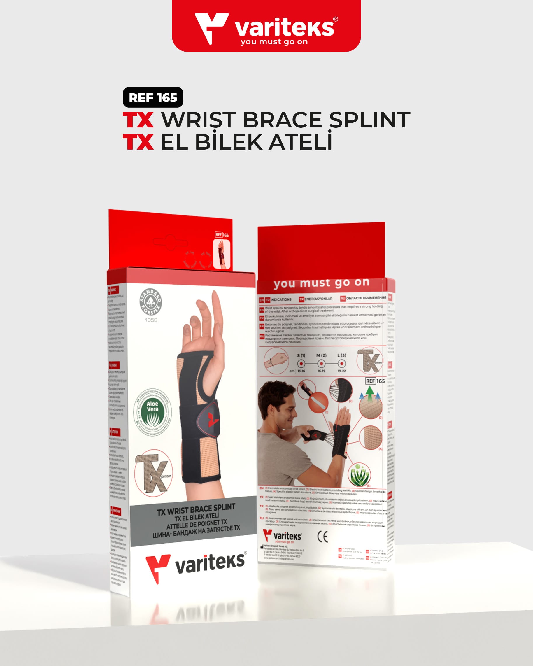 – REF 165 TX جبيرة دعامة المعصم